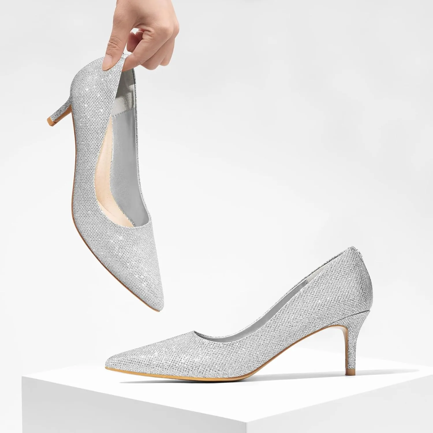ZURIN Women's Pointed Toe Comfortable Stiletto Heels Closed Toe Dress Pumps Shoes for Wedding Work Office Business